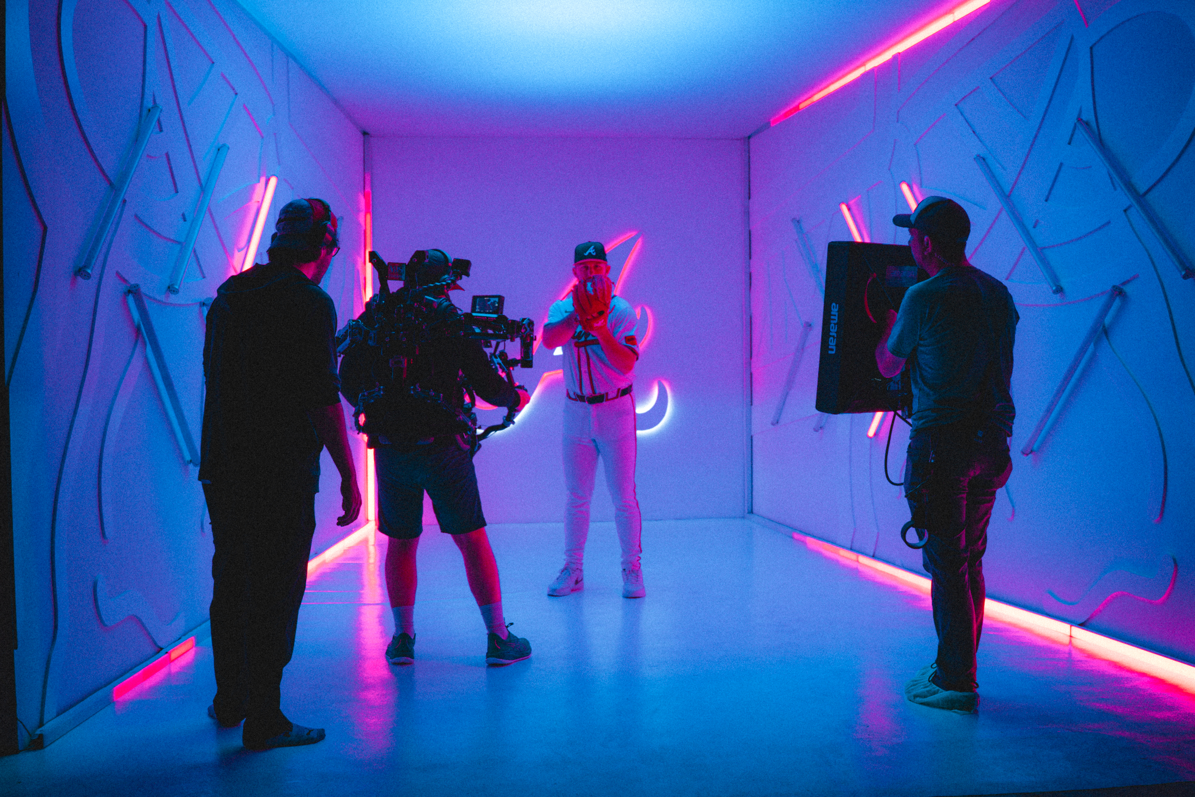 Braves BTS — neon production lighting